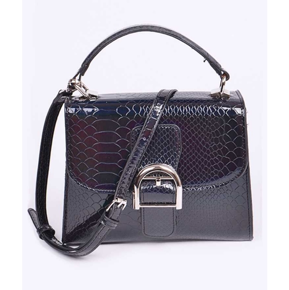 Green Snake Embossed Top Handle Crossbody Bag - Picture 4 of 5